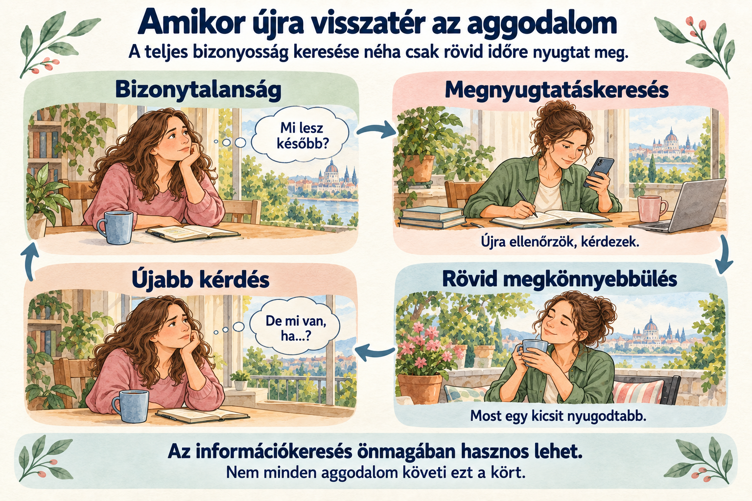 Amikor újra visszatér az aggodalom. A megnyugtatáskeresést újabb „de mi van, ha…?” kérdés követheti.